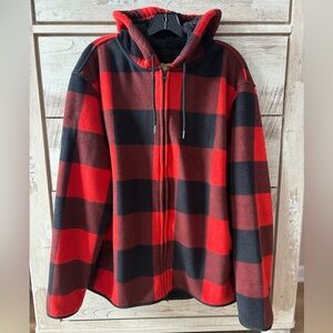 Brand new, never worn!
Red and Black Striped Hoodie 
T 1